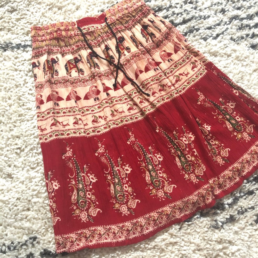 Boho Midi Skirt